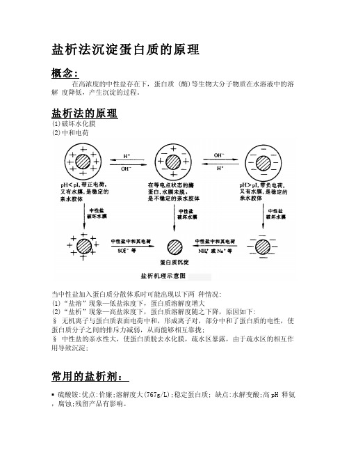 盐析法沉淀蛋白质的原理