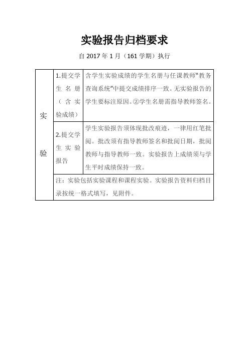 实验报告归档要求