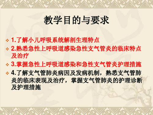 儿科护理学课程课件8.呼吸系统疾病患儿的护理