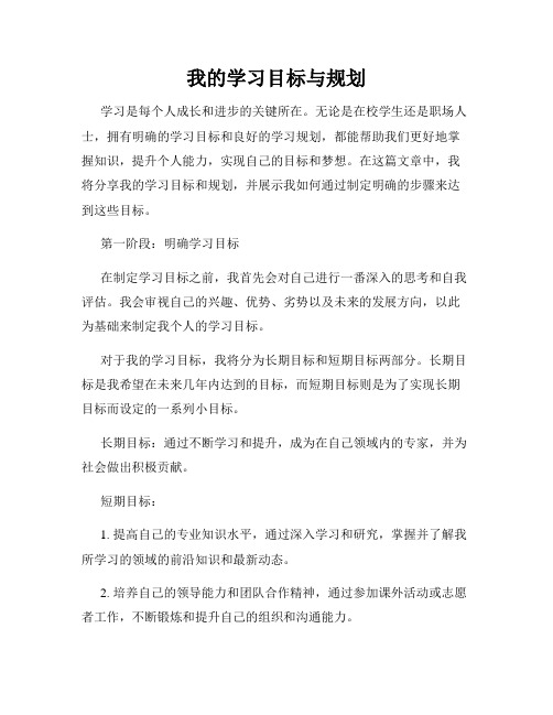 我的学习目标与规划