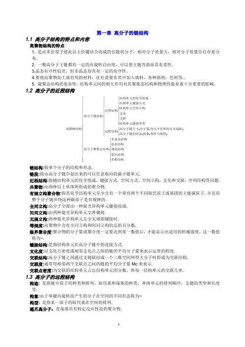 高分子物理概念及考试要点  期末考研都用的着