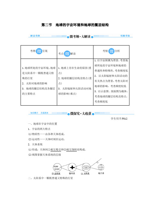 2020版高考地理总复习第一章行星地球第二节地球的宇宙环境和地球的圈层结构讲义(含解析)新人教版