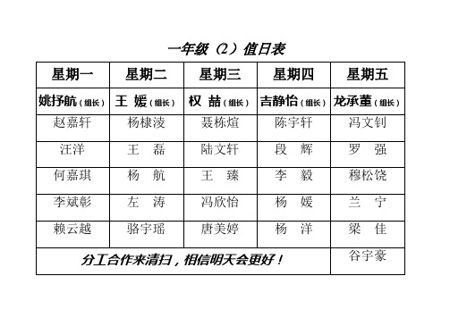 值日表