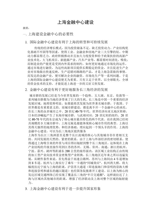 上海金融中心建设