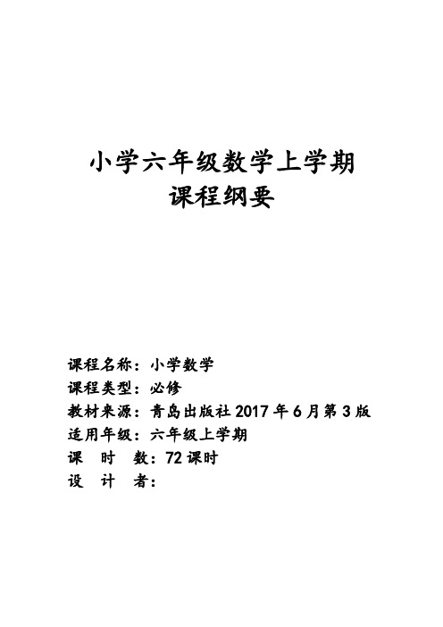 六上数学纲要