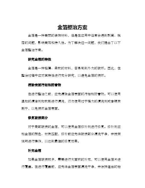 金箔整治方案