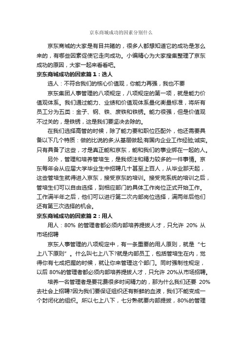 京东商城成功的因素分别什么_成功励志