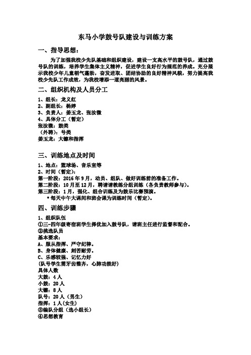 鼓号队创建方案