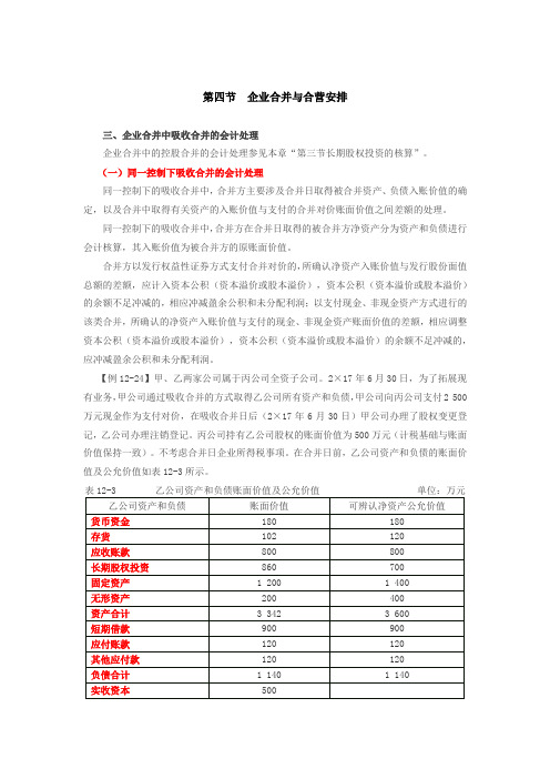 第42讲_企业合并中吸收合并的会计处理,合营安排的认定、分类及重新评估