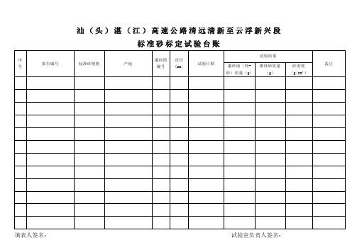 标准砂标定台账