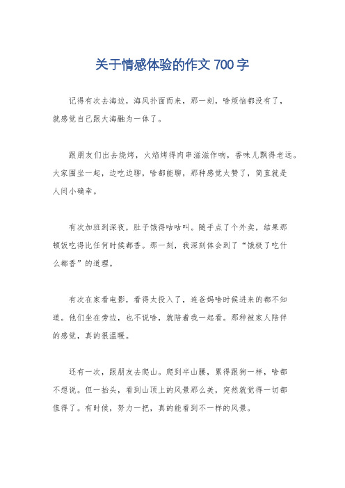 关于情感体验的作文700字