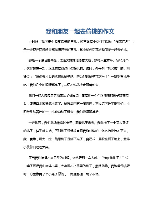 我和朋友一起去偷桃的作文