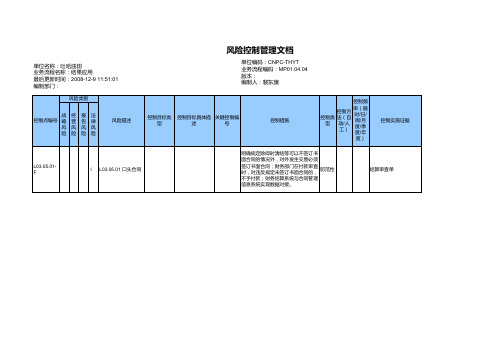 【办公常用表格】结果应用(风险控制管理文档)