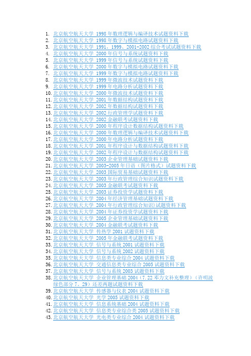 北京航空航天大学考研专业课资料免费下载