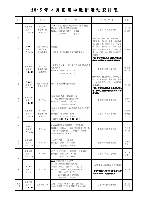 贵阳市高中教研