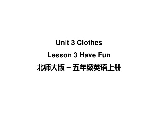 小学英语五上师大版Unit 3 Clothes Lesson 3 Have Fun 教学课件