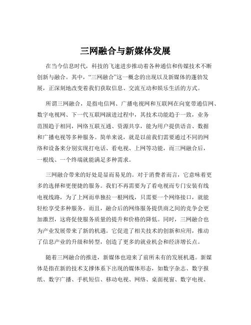 三网融合与新媒体发展