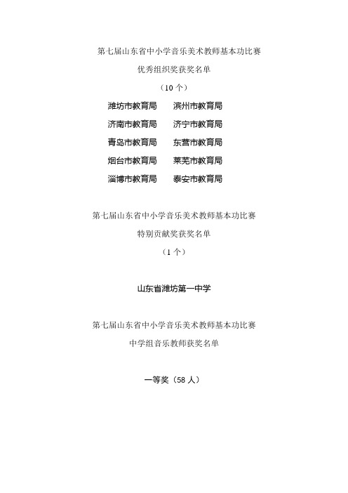 第七届山东省中小学音乐美术教师基本功比赛