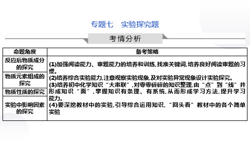 专题七 实验探究题