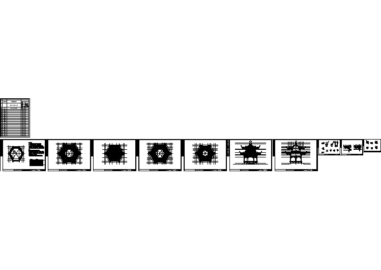 经典仿古5.0M重檐六角设计图