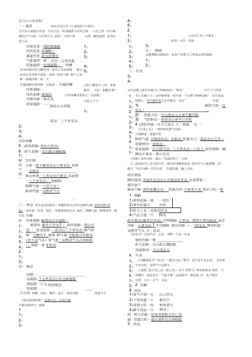 最新中医内科学整理笔记-方便背诵版