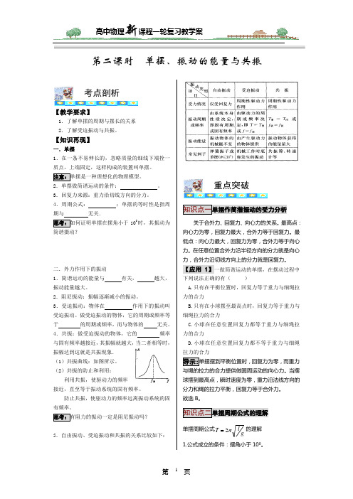 14-2  单摆、振动的能量与共振