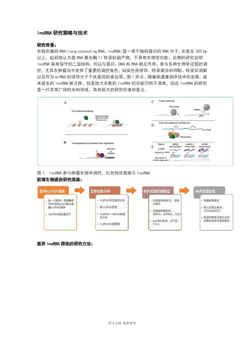 lncRNA研究策略与技术