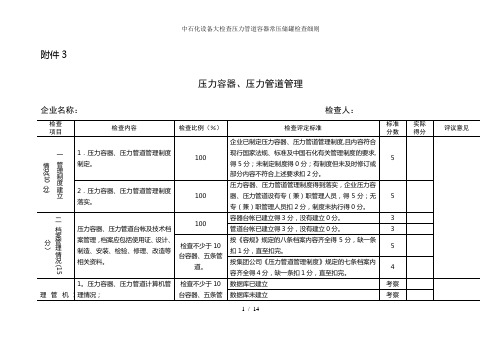 中石化设备大检查压力管道容器常压储罐检查细则