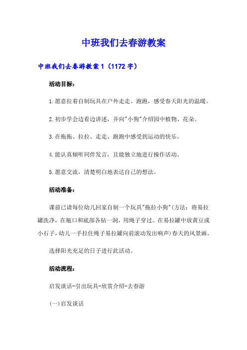 中班我们去春游教案