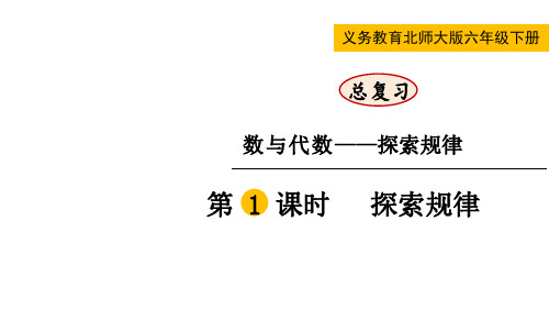 北师版小学六年级下册数学 总复习 专题一 数与代数 (六)探索规律 第1课时 探索规律