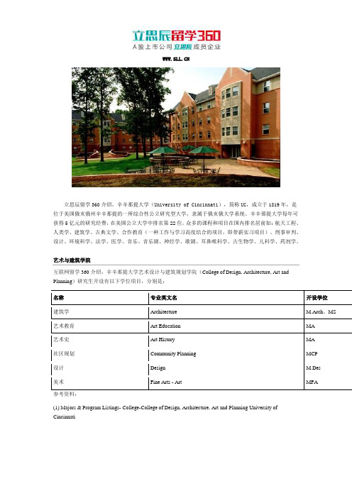 2017美国辛辛那提大学研究生申请之艺术与建筑学院