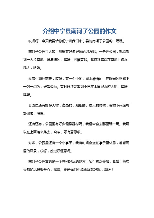 介绍中宁县南河子公园的作文