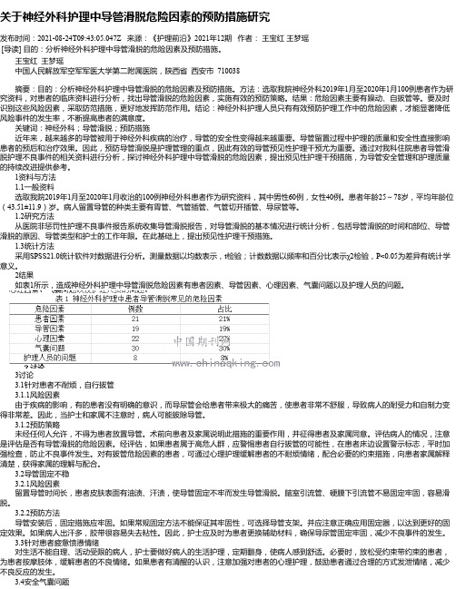 关于神经外科护理中导管滑脱危险因素的预防措施研究_1