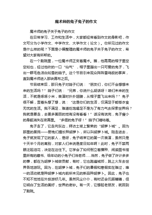 魔术师的兔子兔子的作文