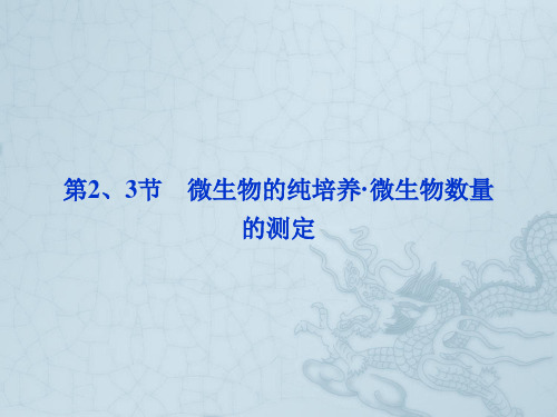 【优化方案】高中生物 第一章第2、3节微生物的纯培养 微生物数量的测定课件 北师大版选修1