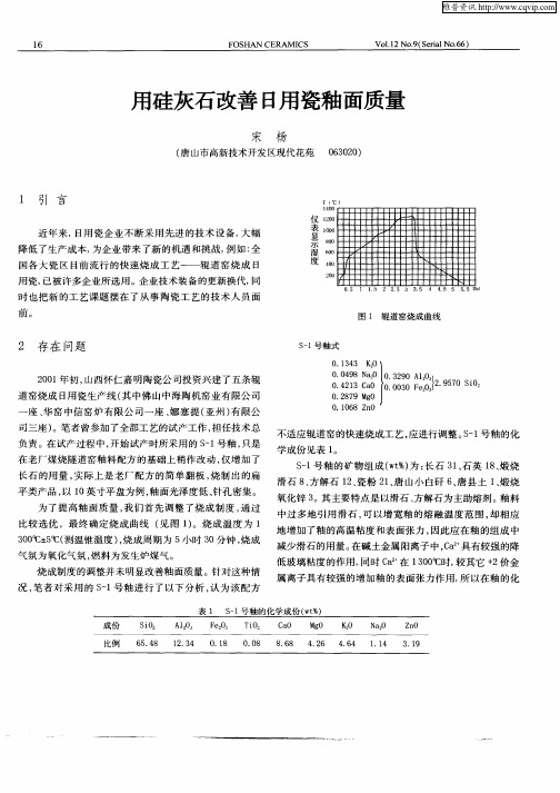 用硅灰石改善日用瓷釉面质量