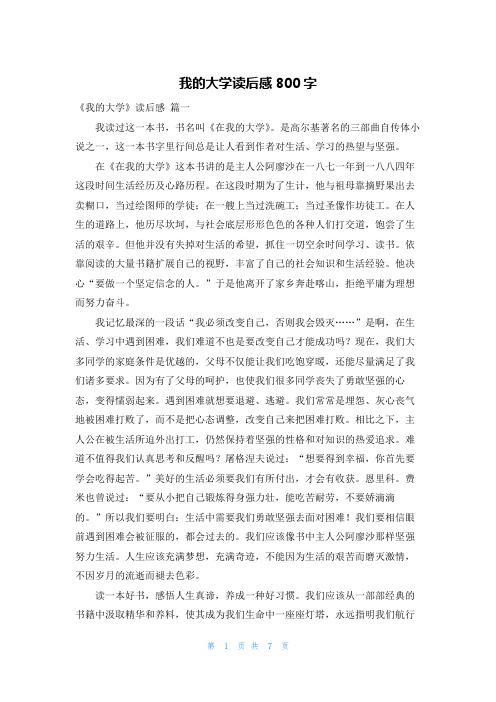 我的大学读后感800字