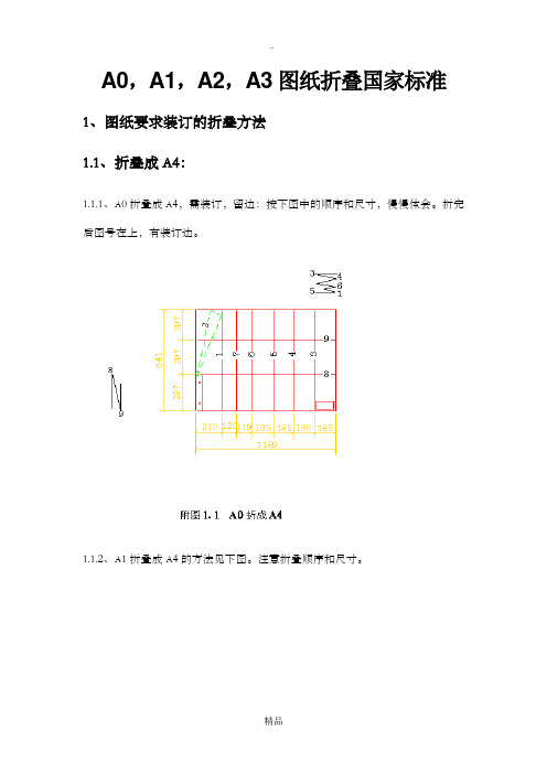 A0,A1,A2,A3图纸折叠国家标准