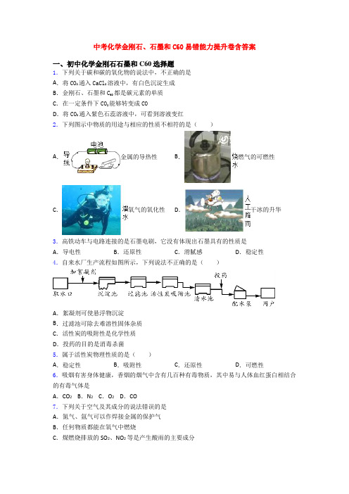 中考化学金刚石、石墨和C60易错能力提升卷含答案