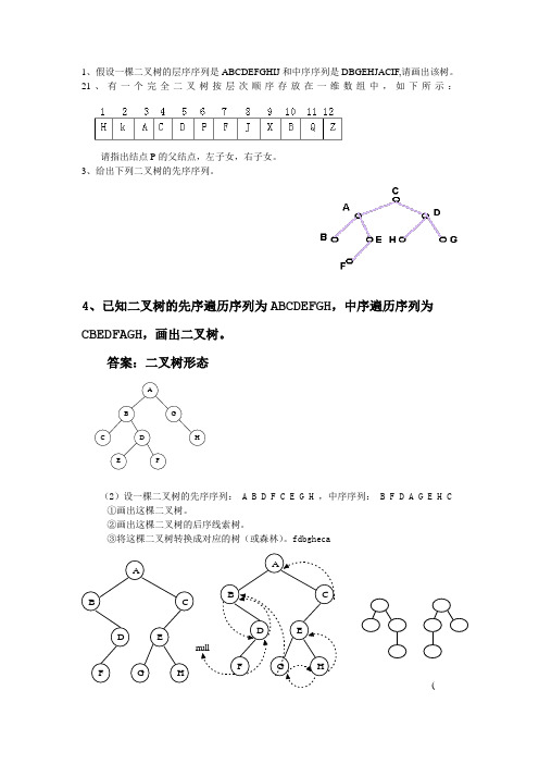 数据结构应用题练习