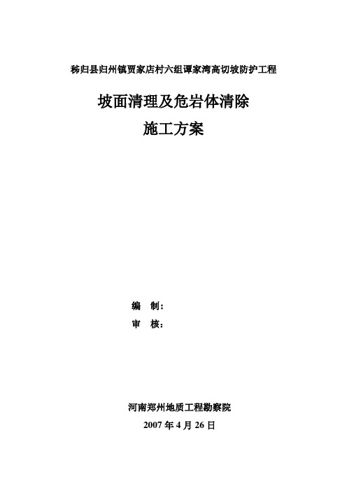 坡面清理施工方案