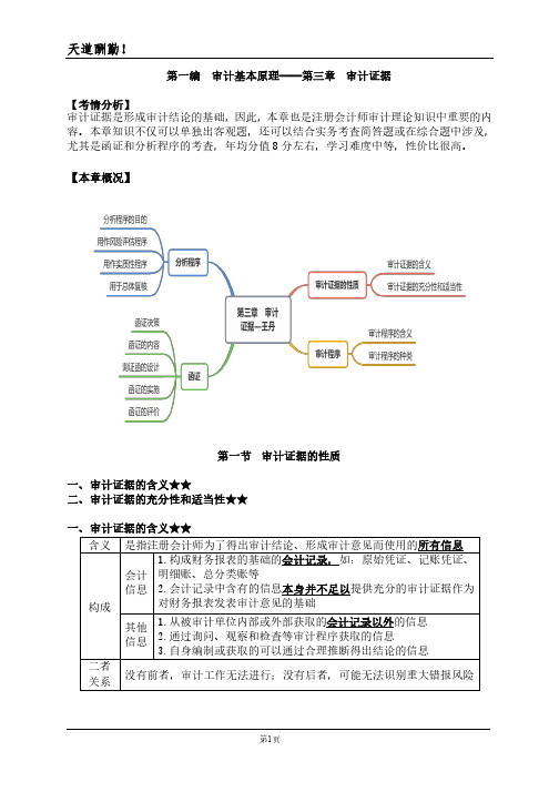 【仁H】2021年CPA《审计》第3章