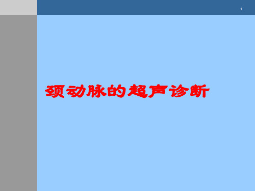 颈动脉的超声诊断培训课件