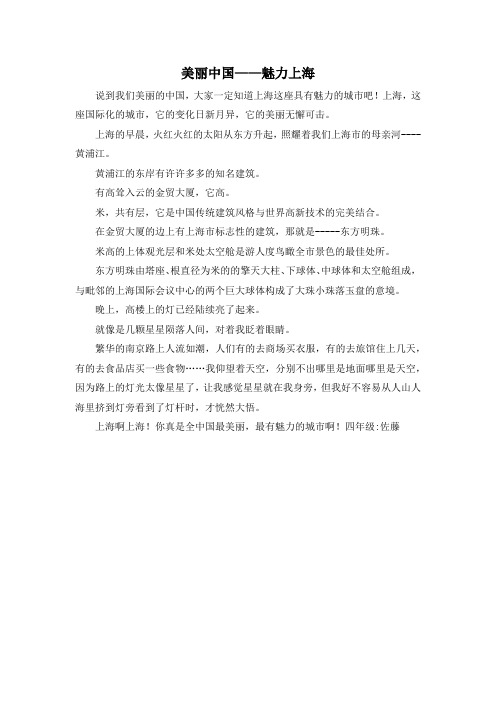 小学四年级-美丽中国——魅力上海 精品