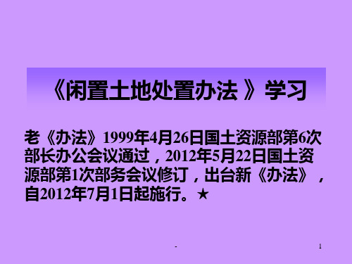 闲置土地政策讲解PPT课件