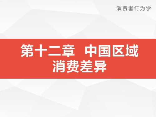 消费者行为学：洞察中国消费者 第十二章 中国区域消费差异