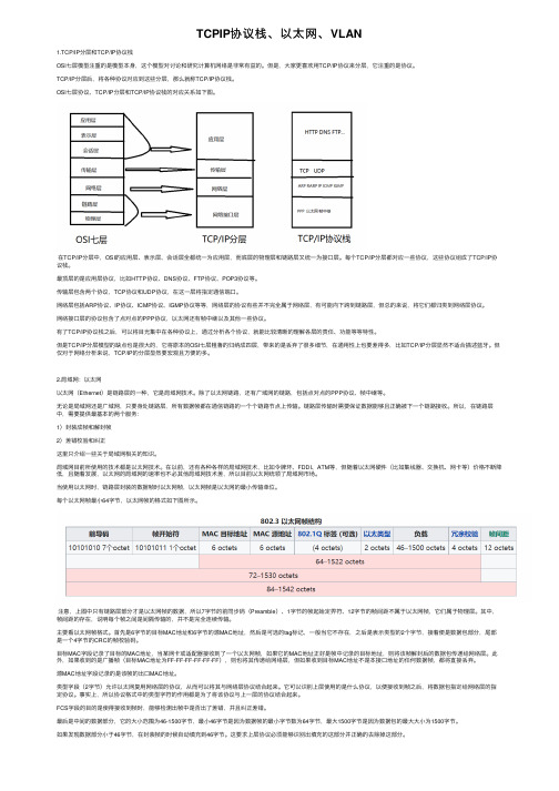 TCPIP协议栈、以太网、VLAN