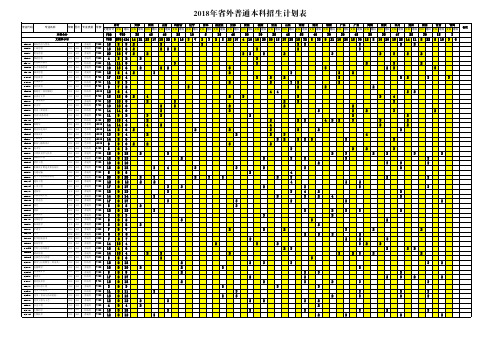 2018年外普通本科招生计划表