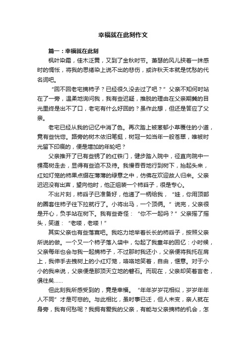 幸福就在此刻作文