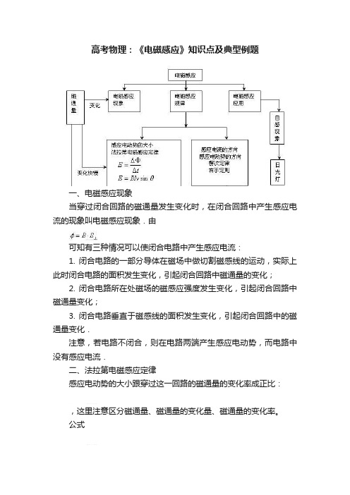 高考物理：《电磁感应》知识点及典型例题